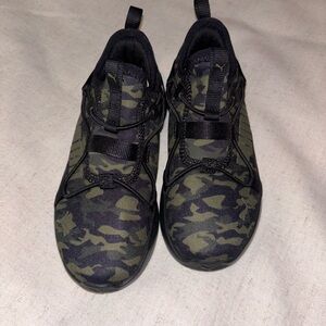 Puma Green and Black Camouflage Sneakers